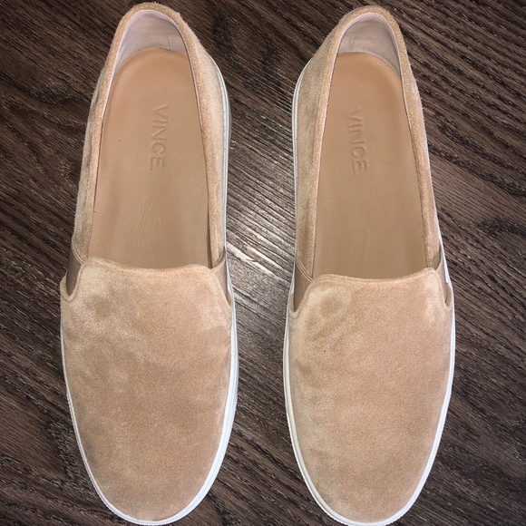 Vince Tan/Beige Suede Slip-On Sneakers - Picture 2 of 5